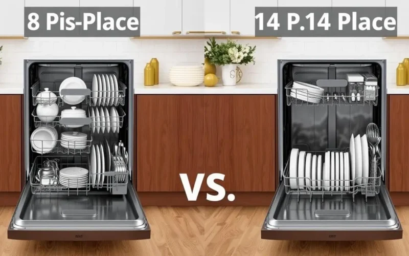 Diferença entre lava-louças 8 e 14 serviços