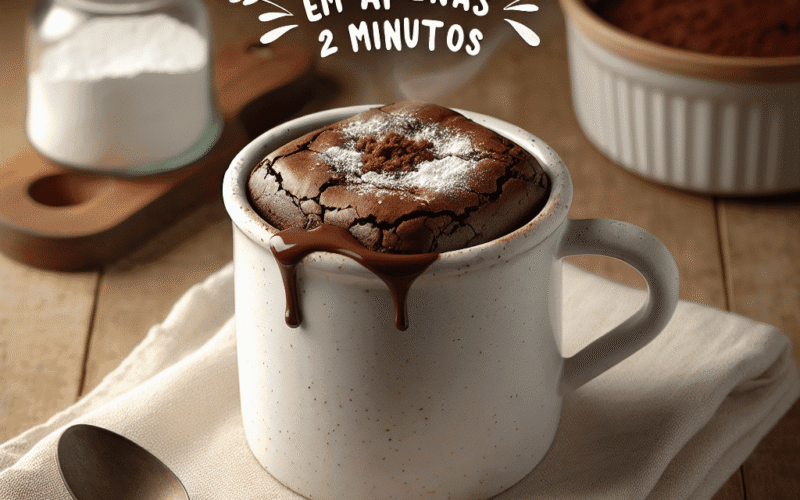 Brownie em caneca sem ovos em apenas 2 minutos