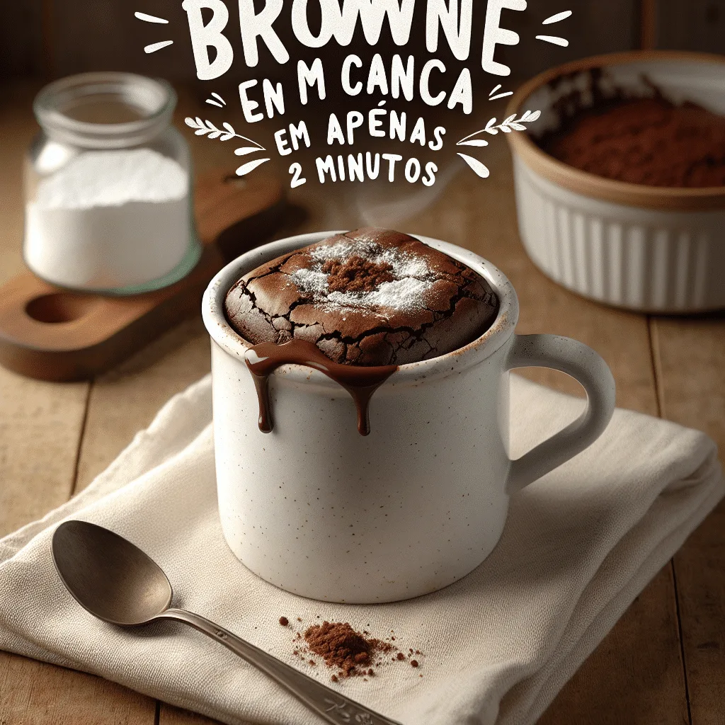 Brownie em caneca sem ovos em apenas 2 minutos