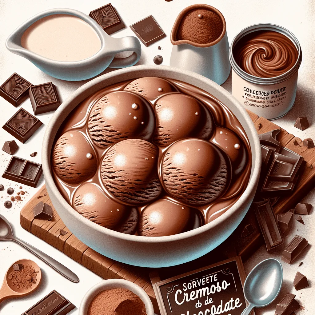 Sorvete Cremoso de Chocolate: Receita com 4 Ingredientes