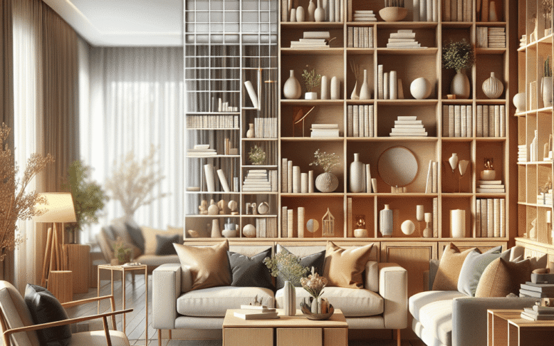 Essa pequena alteração na estante deixa sua sala mais ampla e elegante.