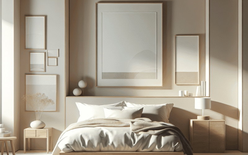 O equilíbrio ideal com quadros minimalistas no quarto