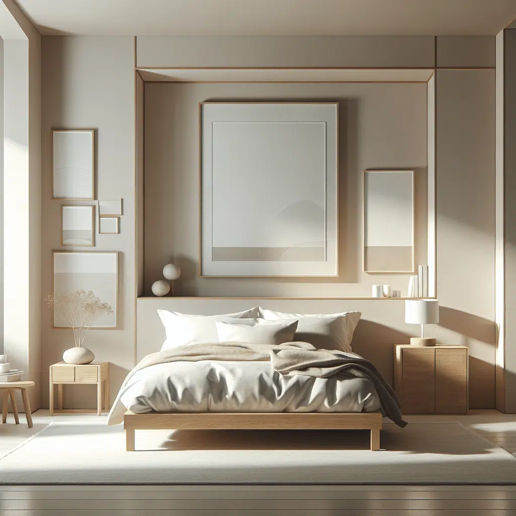 O equilíbrio ideal com quadros minimalistas no quarto O equilíbrio ideal com quadros minimalistas no quarto