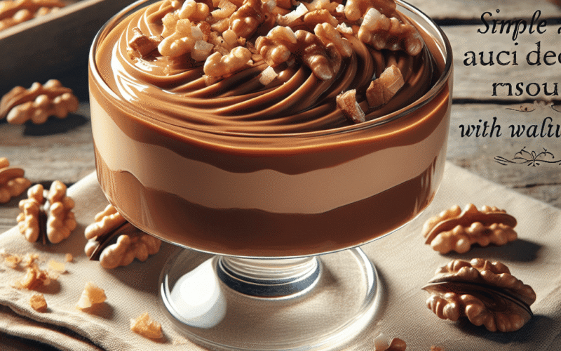 Receita simples e saborosa de mousse de doce de leite com nozes