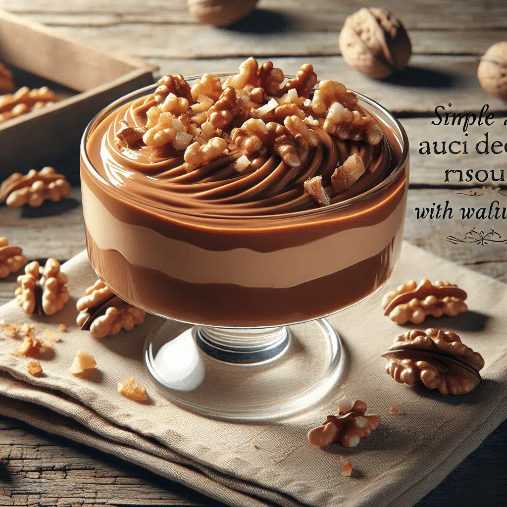 Receita simples e saborosa de mousse de doce de leite com nozes