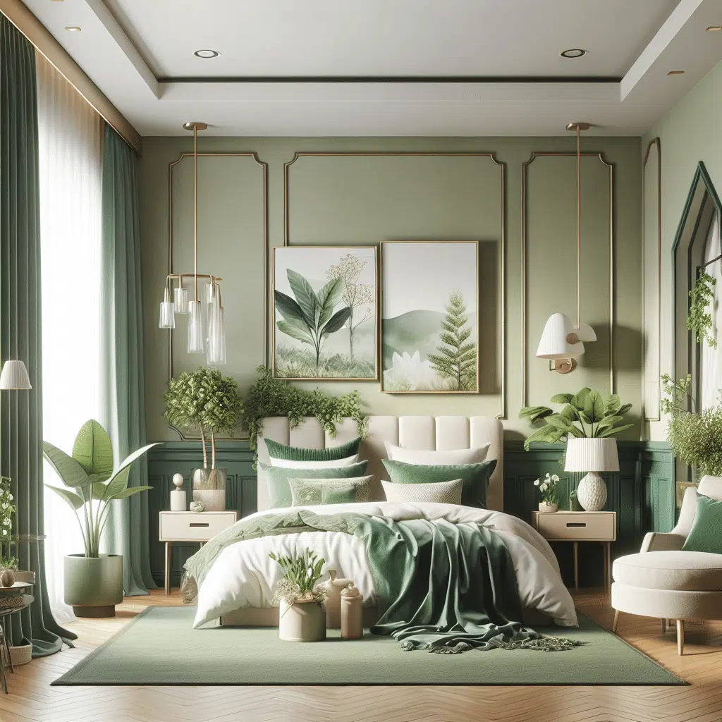 Como aplicar o verde na decoração do quarto do casal de maneira elegante e refrescante.
