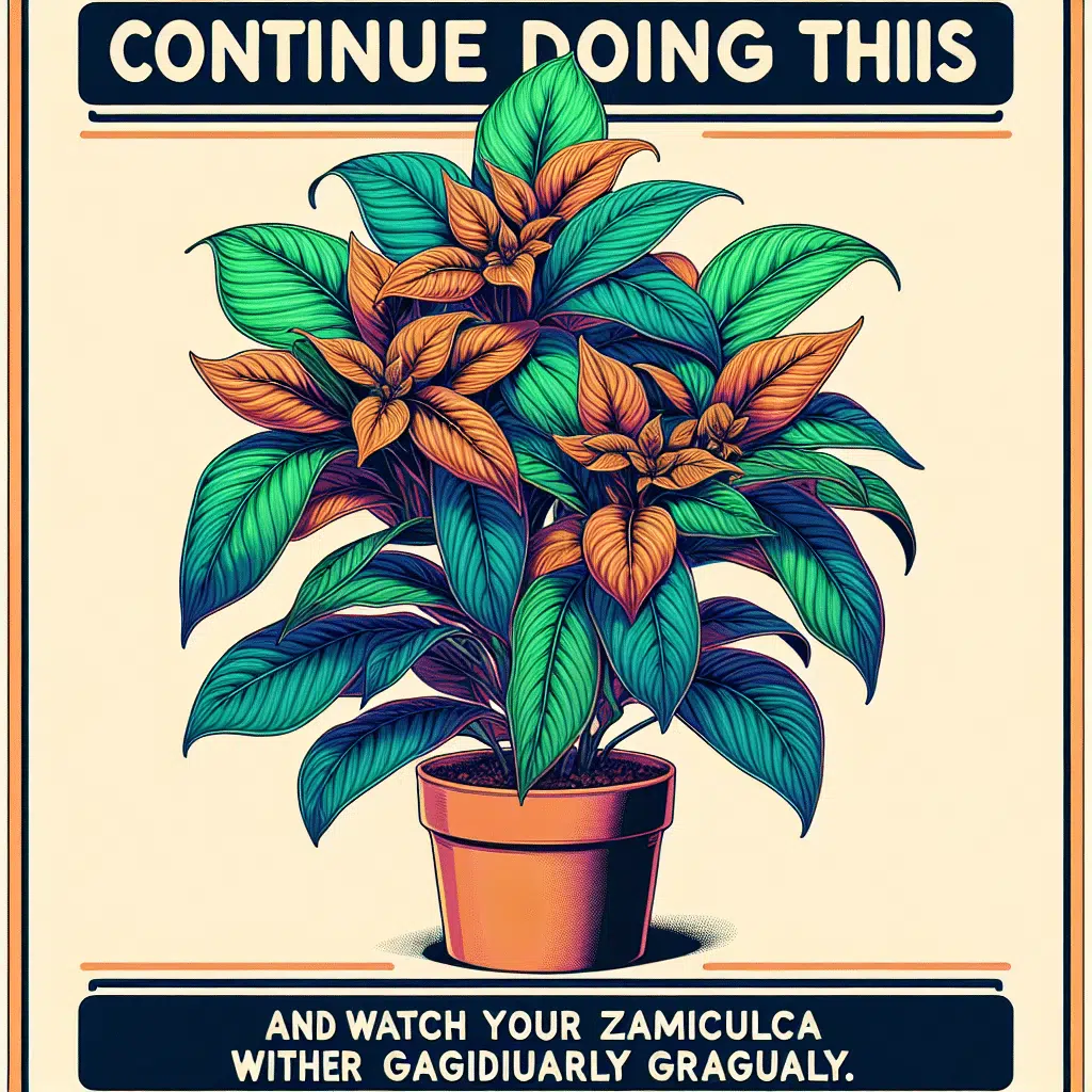 Continue fazendo isso e observe sua Zamioculca murchar aos poucos.