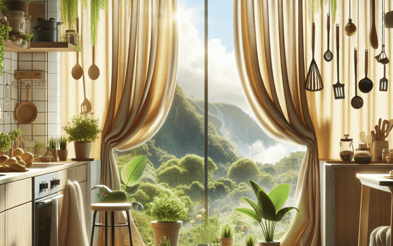 Cortinas para a cozinha: uma tendência ecológica em 2025