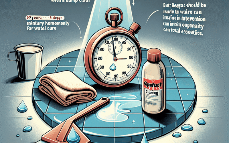 Limpeza simples com pano úmido e detergente neutro, mas é essencial observar os tempos de cura: 24 horas para pisar, 5 dias para contato com água e até 28 dias para a cura total. Reparos devem ser feitos com cuidado para manter a homogeneidade do acabamento, já que qualquer intervenção mal realizada pode prejudicar a estética.