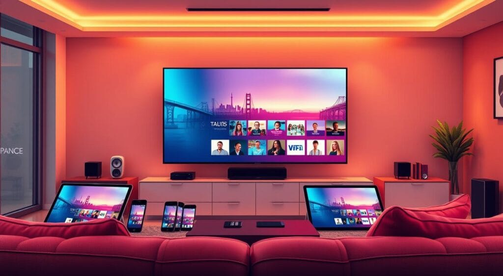 Serviço de IPTV com múltiplas telas
