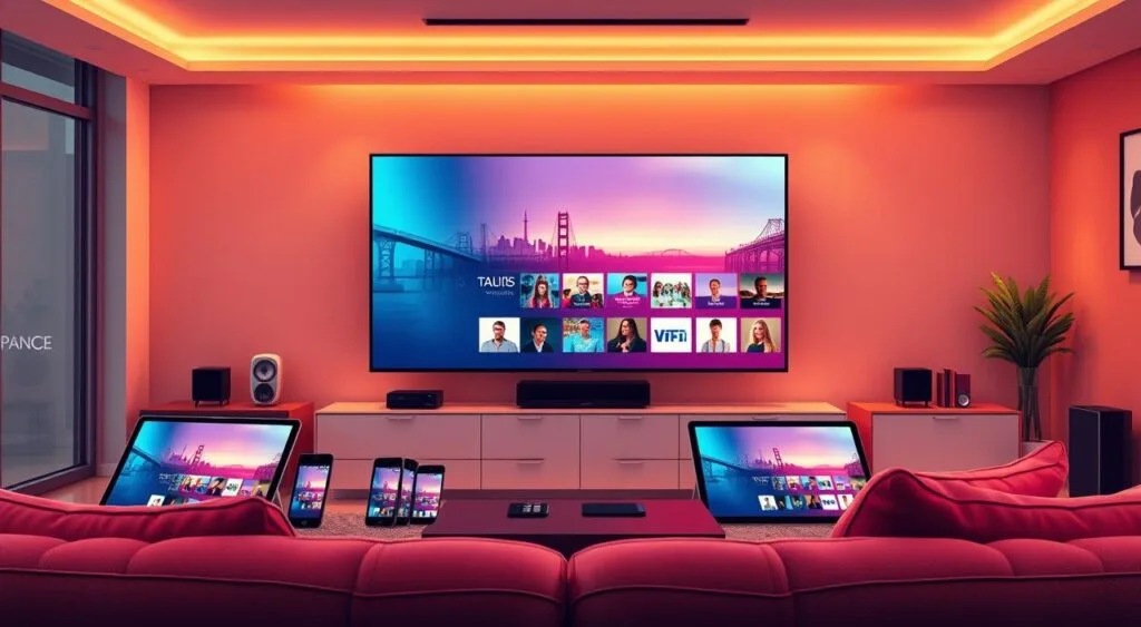 Serviço de IPTV com múltiplas telas