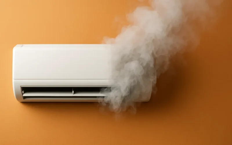 Ar condicionado saindo fumaça é normal