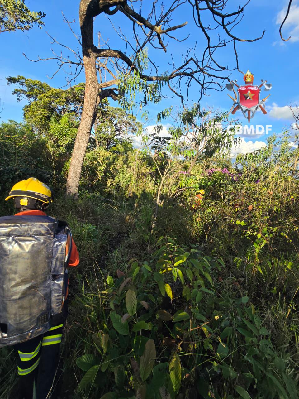 Bombeiros resgatam homem após acidente em área rural de Brazlândia